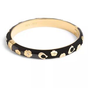 Coach Faux Stone Signature Daisy Enamel Bangle Bracelet